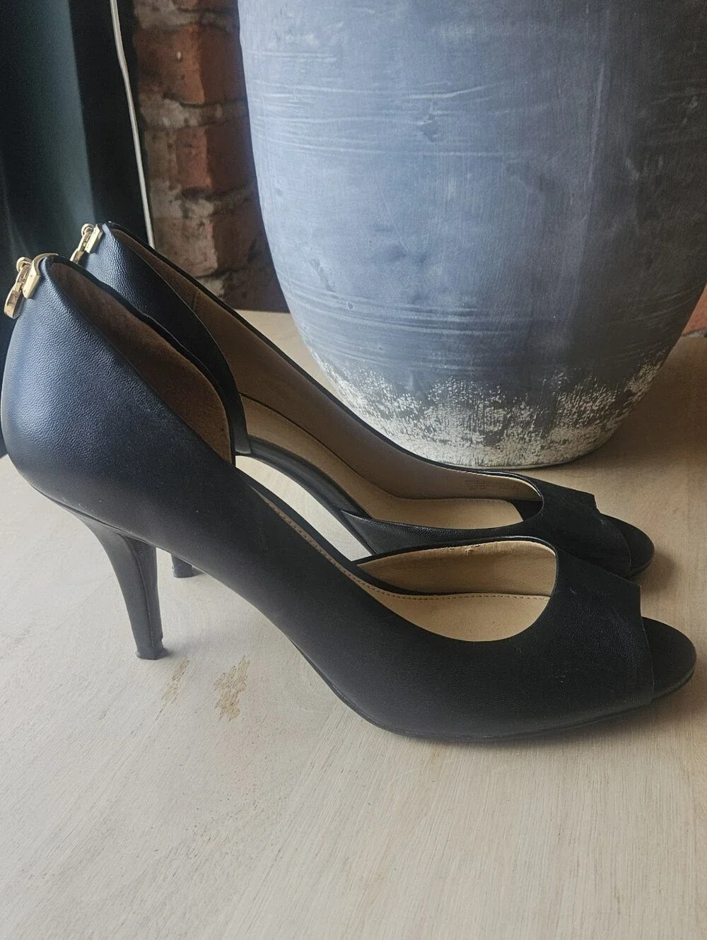 Michael Kors Classic Black Peep-Toe Women's Heels